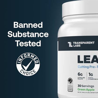 Transparent Labs Lean Pre-Workout - Body Recomposition Pre Workout for Men and Women
