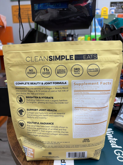 CleanSimple Eats Collagen+Beauty Blend Vanilla Cream (30 Servings)