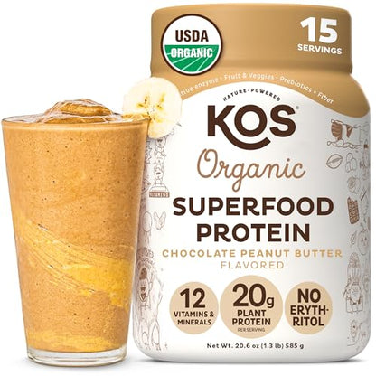 KOS Vegan Protein Powder Erythritol Free - Organic Pea Protein Blend