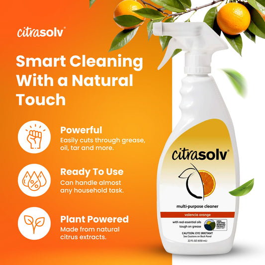 Citra Solv - Household Cleaner & Degreaser Valencia Orange, Versatile Cleaning Solution, Natural Ingredients, Biodegradable