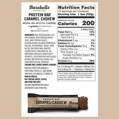 Barebells Protein Bars Caramel Cashew - 12 Count, Pack of 2
