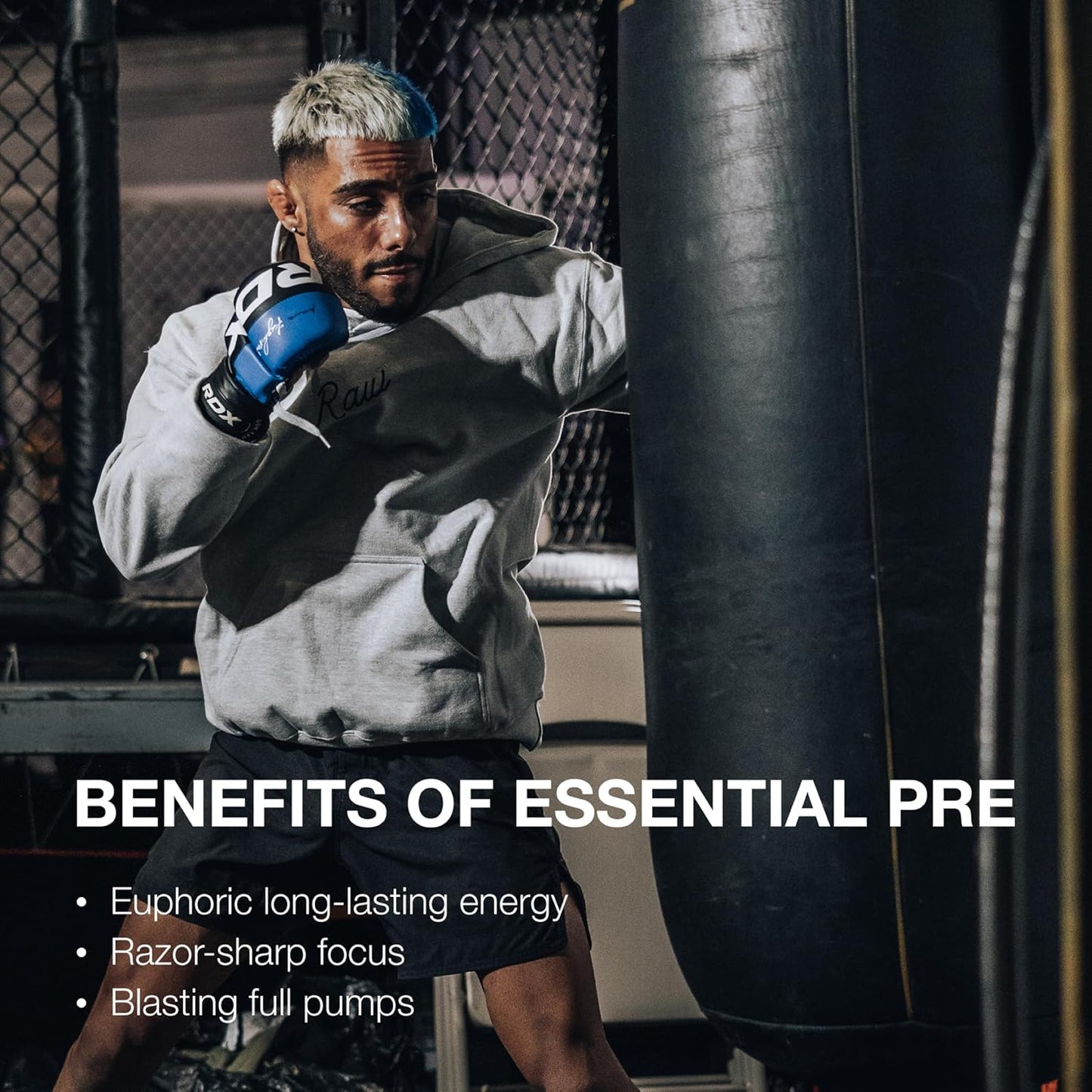 RAW Essential Pre-Workout Powder (Sour Watermelon) - Chris Bumstead Sports Nutrition Supplement for Men & Women - Preworkout Energy Powder with Caffeine, L-Citrulline, L-Tyrosine, & Beta Alanine Blend