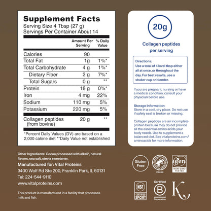Vital Proteins Collagen Peptides Powder, with Hyaluronic Acid and Vitamin C
