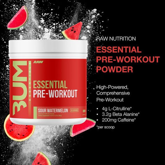 RAW Essential Pre-Workout Powder (Sour Watermelon)