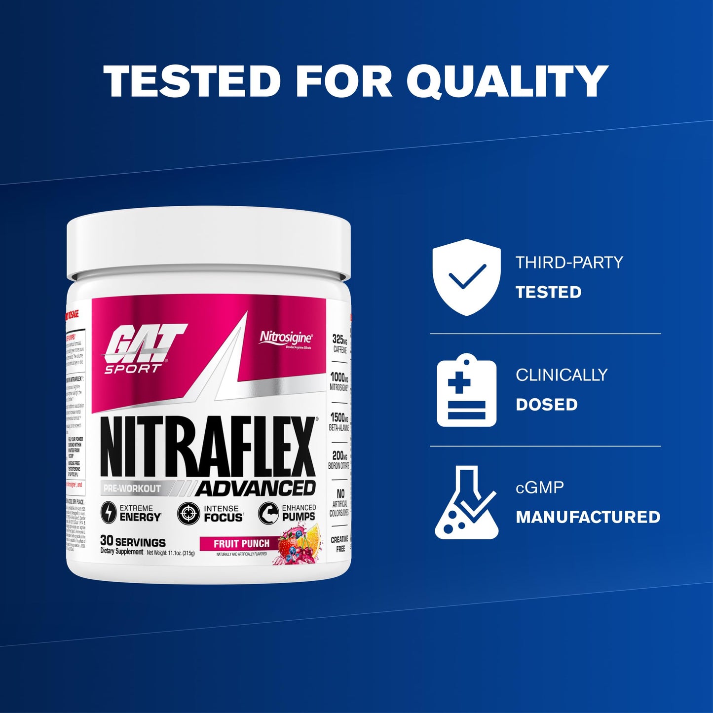 Gat Nitraflex Nutritional Supplement, 300 Gram, DMAA free
