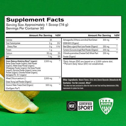 Bare Performance Nutrition Strong Greens Superfood Greens Powder