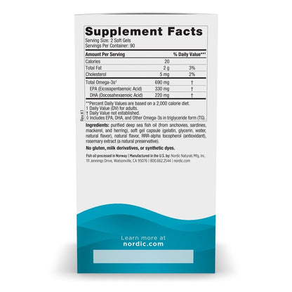 Nordic Naturals Omega-3 Soft Gels - Omega-3 Essential Fatty Acids Aid in Cognition