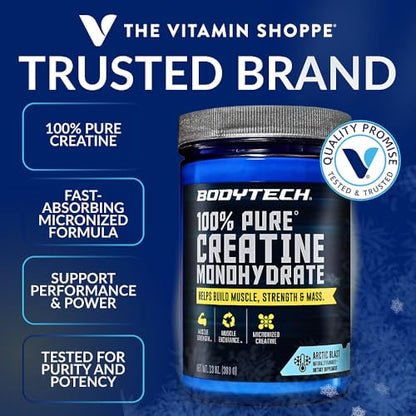 BodyTech Creatine Monohydrate - Supports Muscle Endurance, Strength & Mass