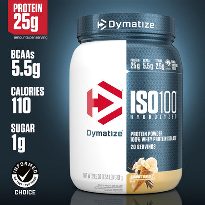 Dymatize ISO100 Hydrolyzed Protein Powder, 100% Whey Isolate Protein, 25g of Protein