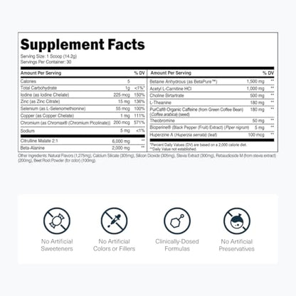 Transparent Labs Lean Pre-Workout - Body Recomposition Pre Workout for Men and Women