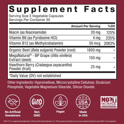 Force Factor Total Beets Blood Pressure Support Capsules, 90 Count