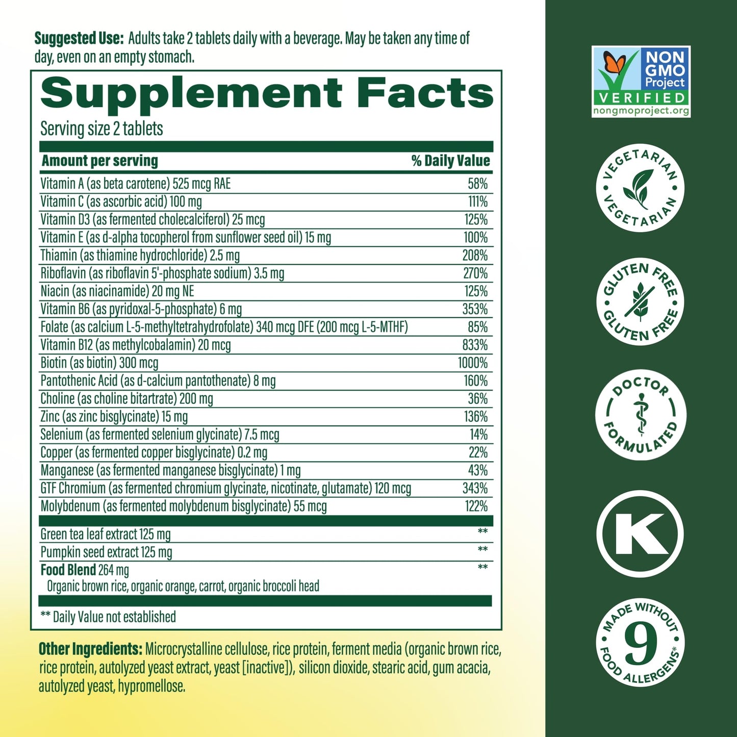 MegaFood Men's 55+ Multivitamin - Prostate & Immune Support - 60 Tabs