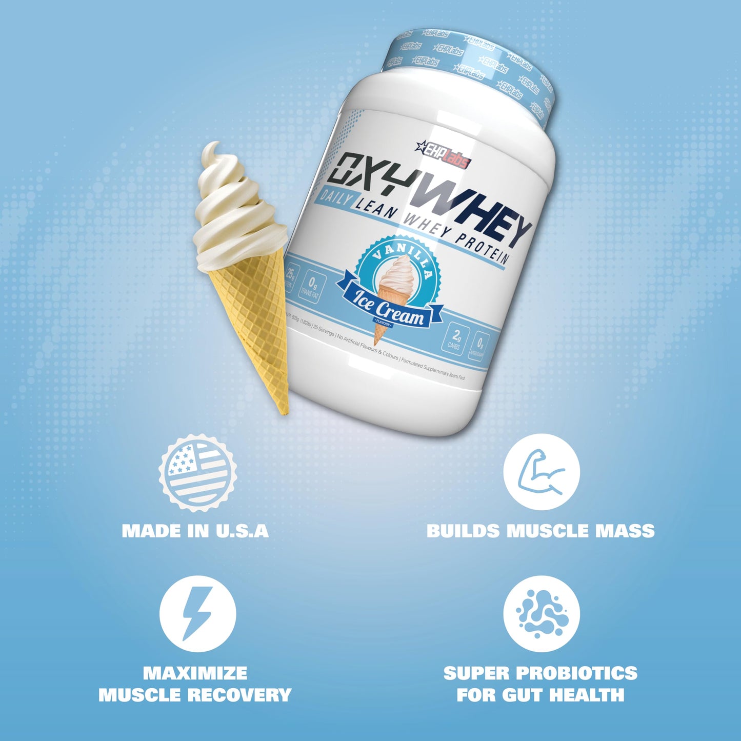 EHP Labs OxyWhey Lean Wellness Whey Protein Powder - 25g Protein