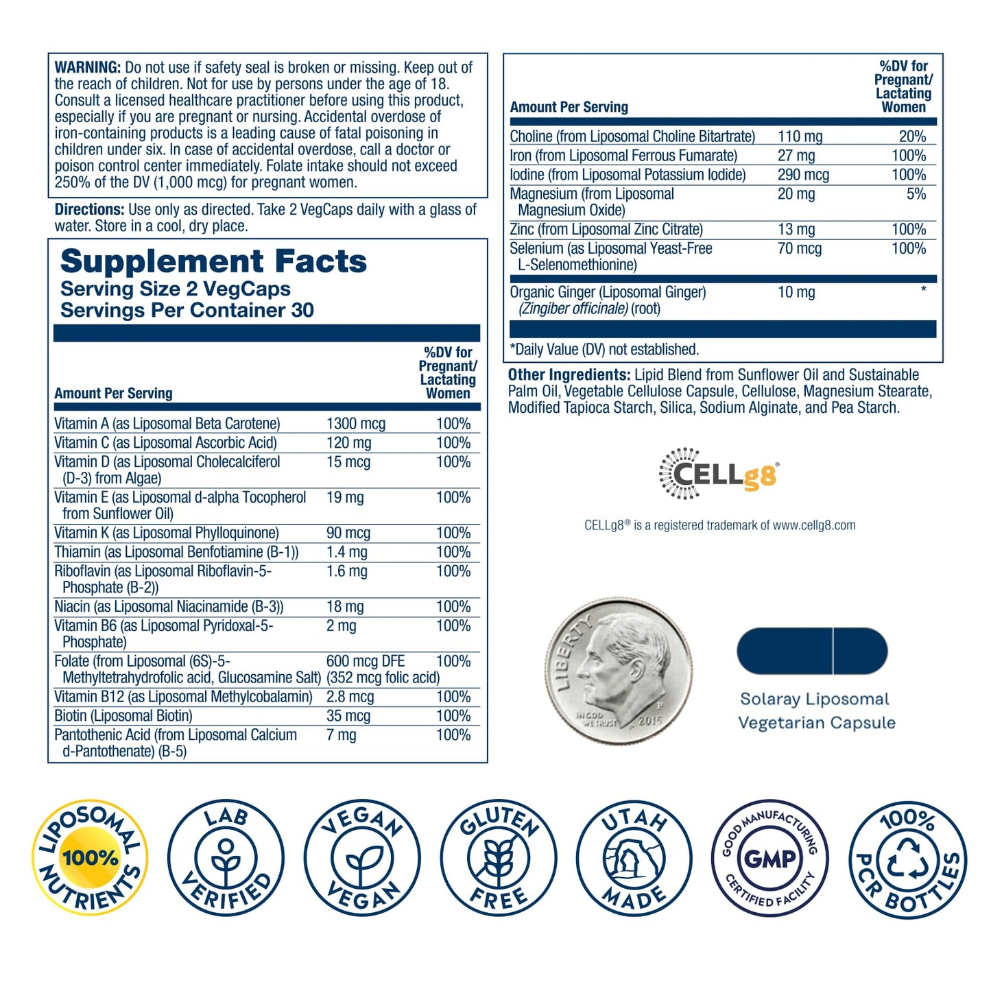 SOLARAY Liposomal Multivitamin with Enhanced Absorption
