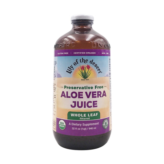 Aloe Vera Juice Organic Whole Leaf No Preservatives - 32 oz - Liquid