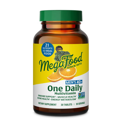 MegaFood Men's 40+ One Daily Multivitamin for Men with Vitamin B, Vitamin D3, Selenium
