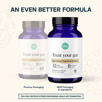 Ora Organic Probiotics and Prebiotics for Digestive Wellness - 16 Billion CFU