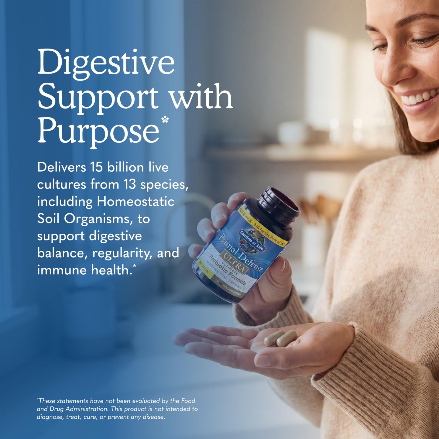 Garden of Life Whole Food Probiotic Supplement - Primal Defense Ultra