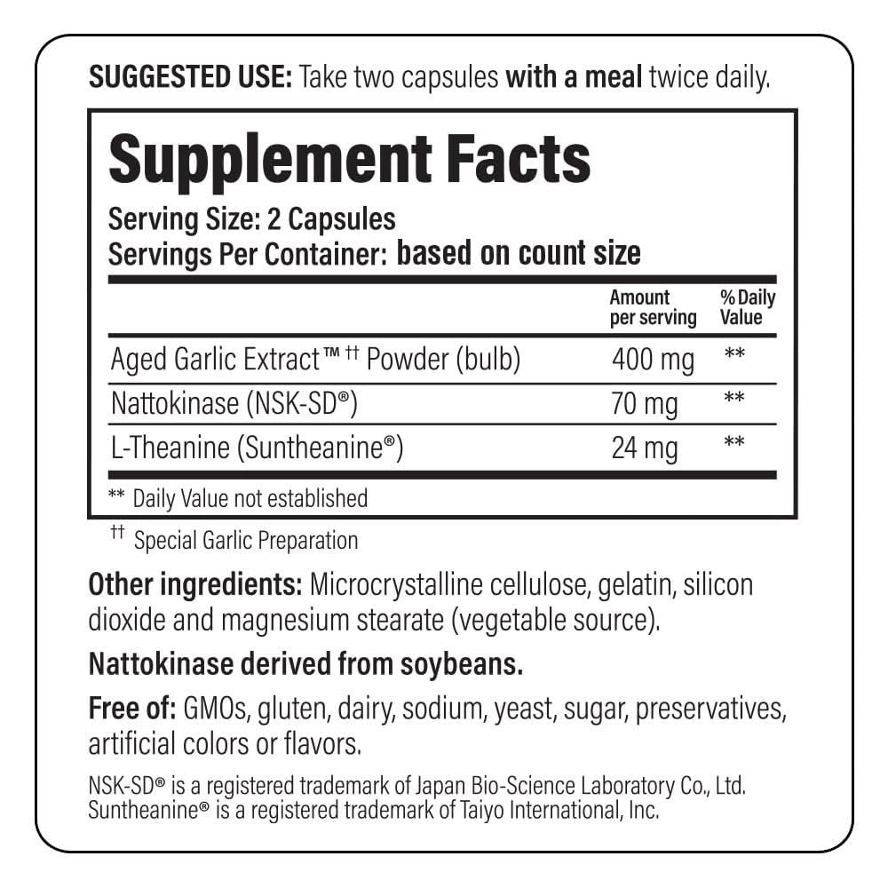 Kyolic Aged Garlic Extract Formula 109 - Blood Pressure Health Support