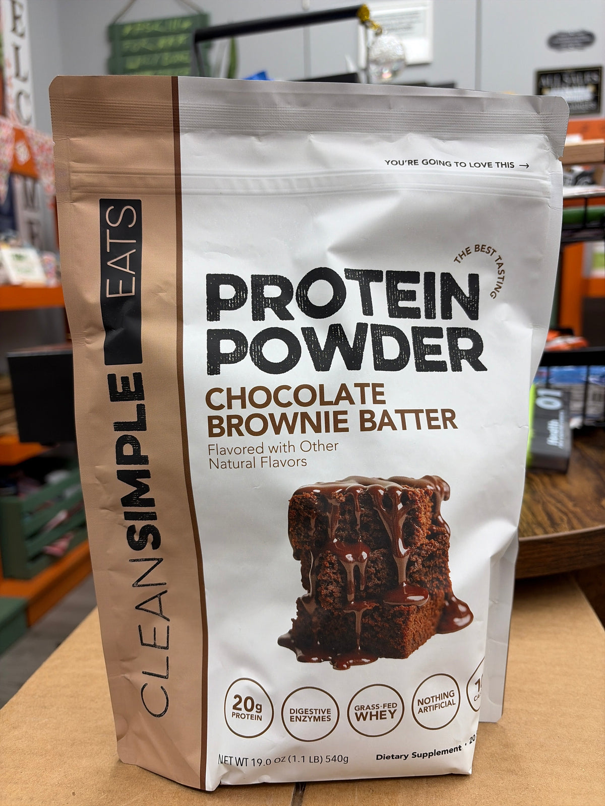 Clean Simple Protein Powder Chocolate Brownie Batter 1.1 LBS 20 Servings
