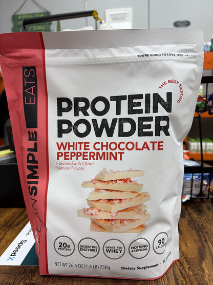 Clean Simple Protein Powder White Chocolate Peppermint 1.6 LBS 40 Servings