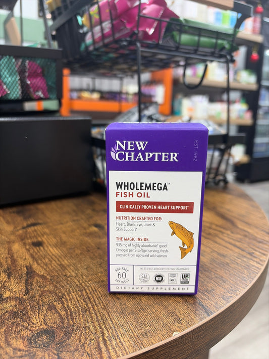 New Chapter Wholemega Fish Oil 2000mg | Wild Alaskan Salmon Omega-3 + Vitamin D3