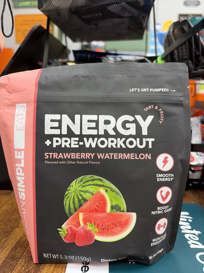 CleanSimple Eats Energy+Pre-Workout Strawberry Watermelon (30 Servings)