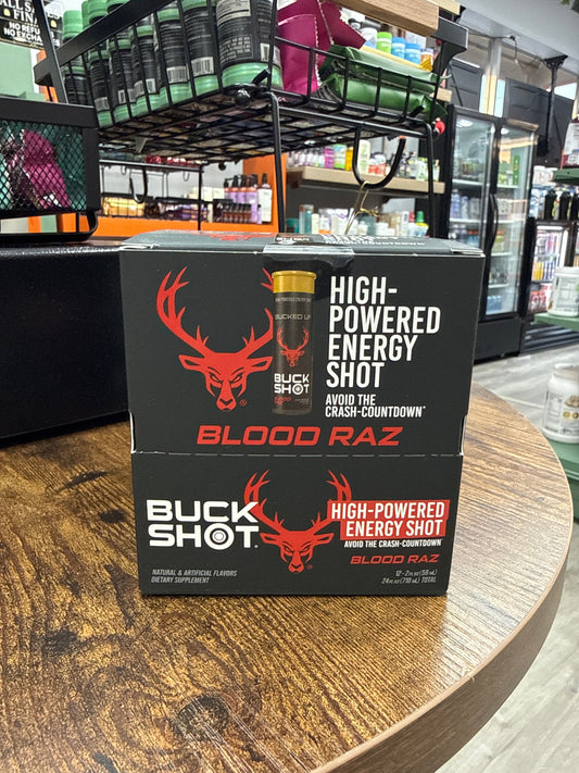 Bucked Up High-Powered Energy Shot Blood Raz (12 Pieces)