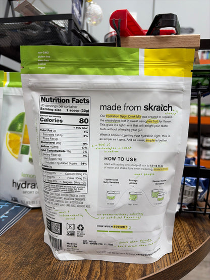 Skratch Labs Hydration Sport Drink Mix Caffeinated Lemon+Lime 15.5 oz