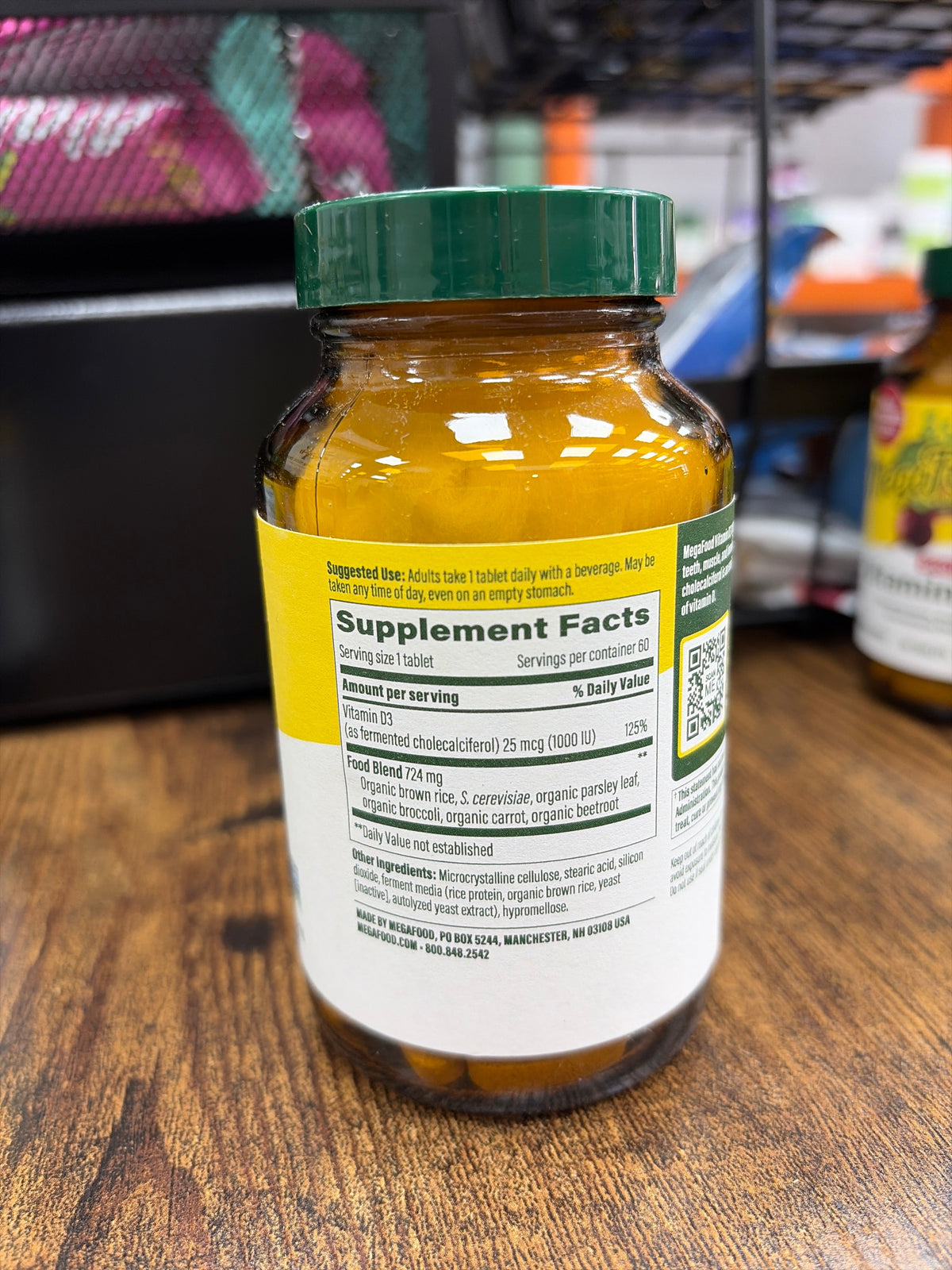 MegaFood 1000 IU Vitamin D3 (60 Tablets) - product image 2