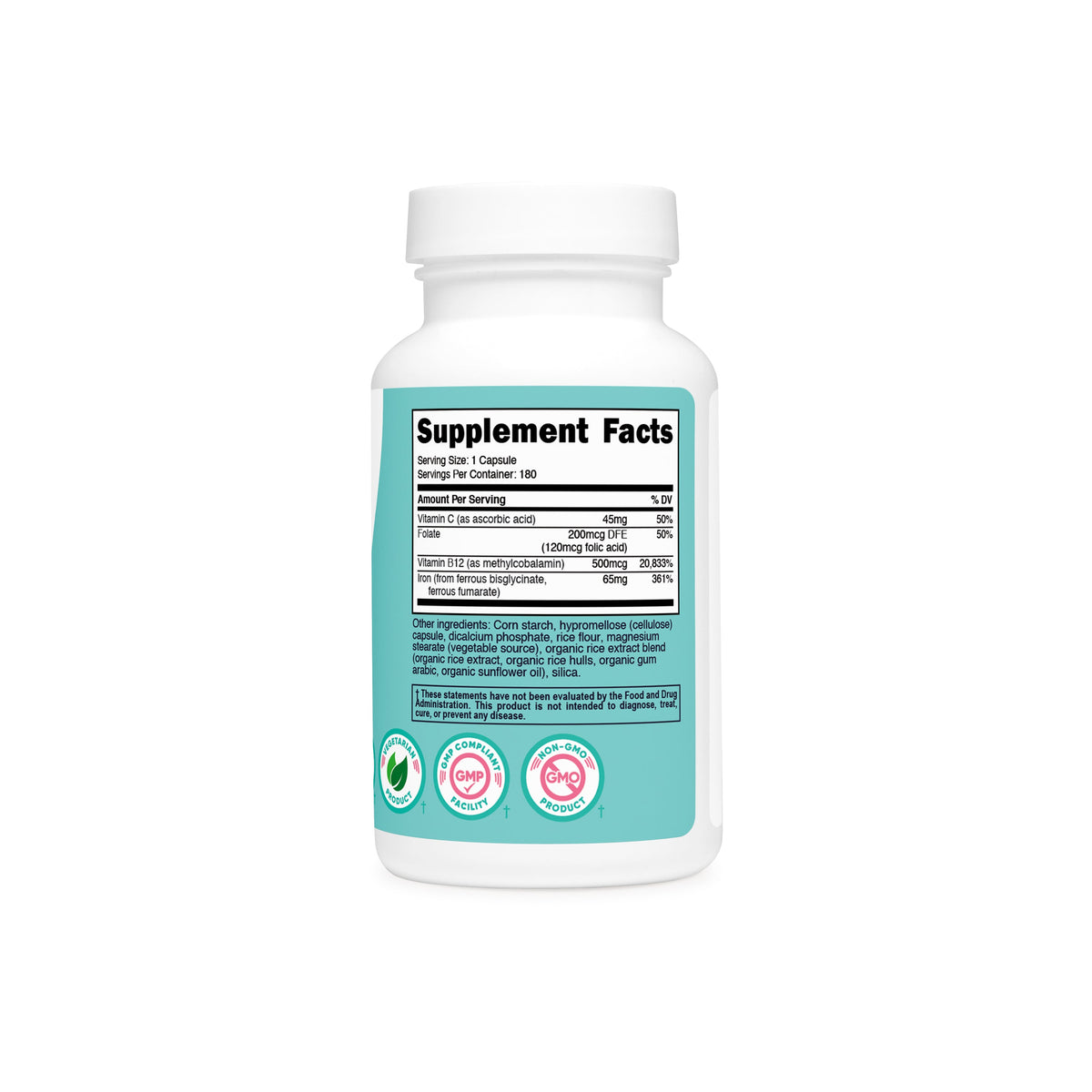 Nutricost Women Iron(180 Servings) — Product label and ingredients