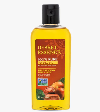 Desert Essence 100% Pure Jojoba Oil – 4 Fl Oz Moisturizer for Hair, Skin & Scalp