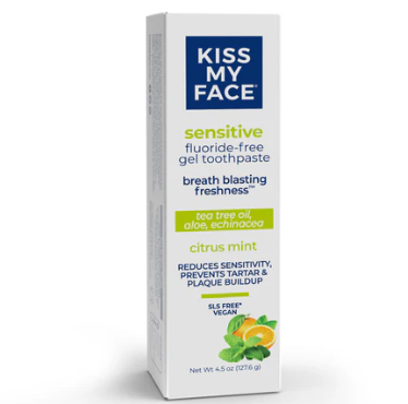 Kiss My Face Sensitive Citrus Mint Gel Toothpaste, Reduces Sensitivity