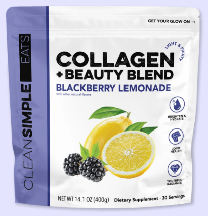 Clean Simple Eats Collagen Powder + Beauty Blend, BlackBerry Lemonade