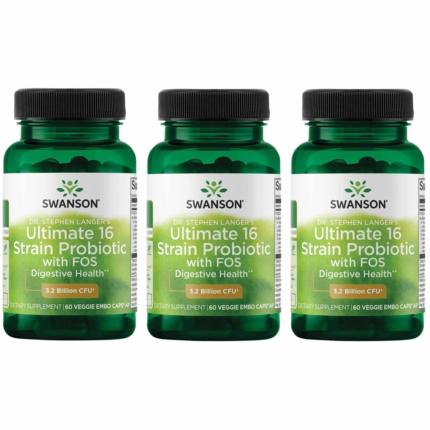 Swanson Dr. Stephen Langer's 16-Strain Probiotic with Prebiotic FOS for Gut-Health-Conscious