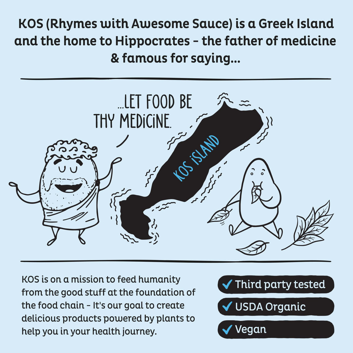 KOS Vegan Protein Powder Erythritol Free - Organic Pea Protein Blend