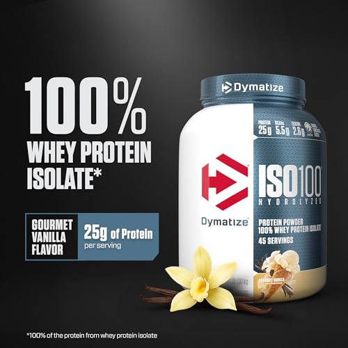 Dymatize ISO100 Hydrolyzed Protein Powder, 100% Whey Isolate Protein, 25g of Protein