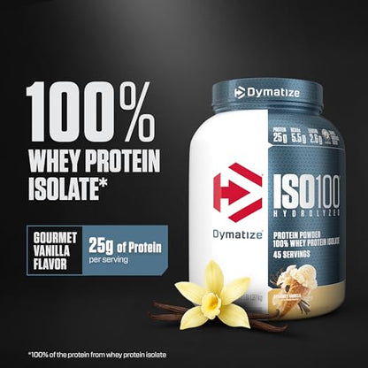 Dymatize ISO100 Hydrolyzed Protein Powder, 100% Whey Isolate Protein, 25g of Protein