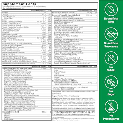 Force Factor Smarter Greens Superfood Powder - Probiotics & Enzymes, 30 Servings