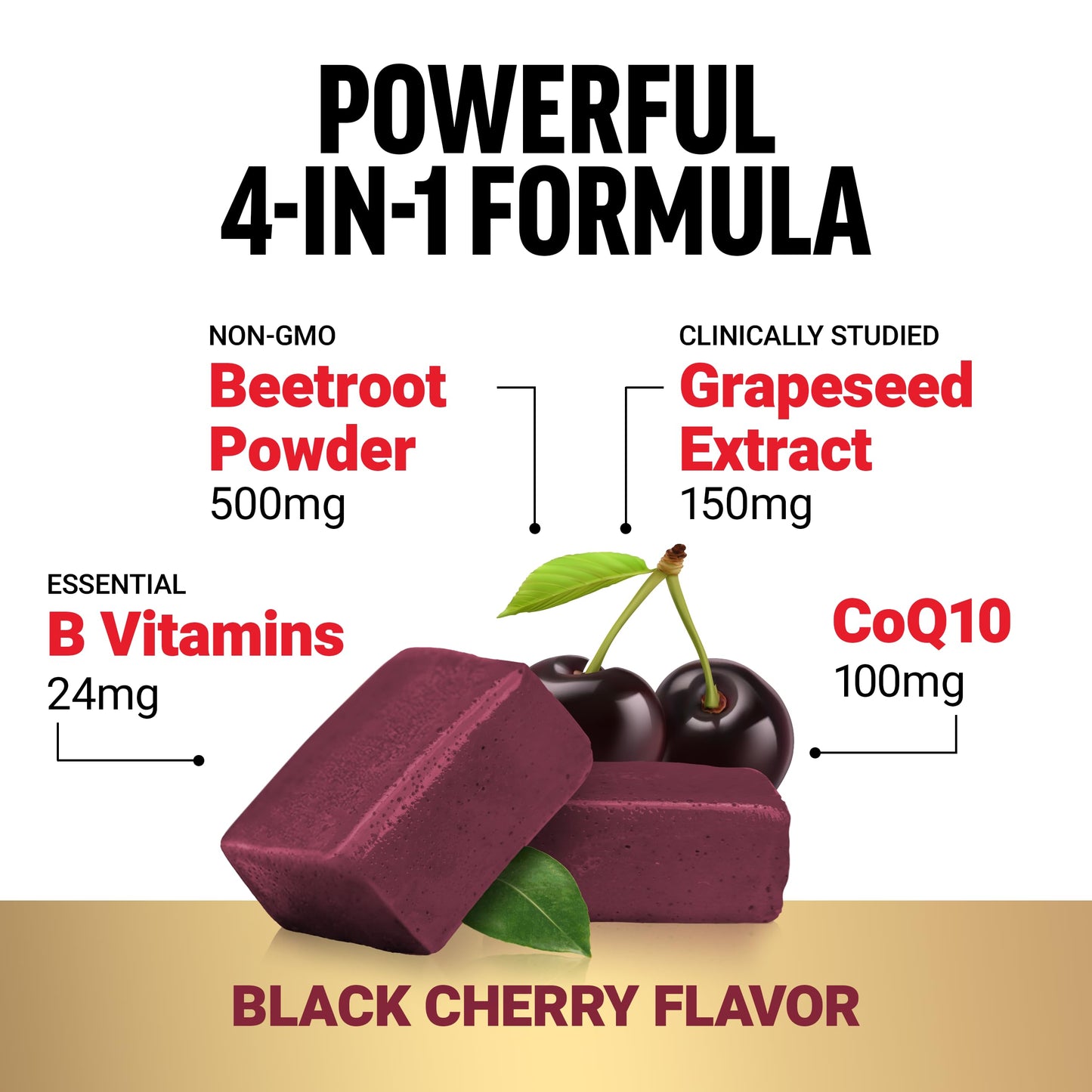 Force Factor Total Beets Ultimate Heart Health Blood Pressure Support Chews with CoQ10, Beet Root Powder, Grape Seed Extract, Blood Pressure Supplement for Circulation & Blood Flow, 60 Soft Chews