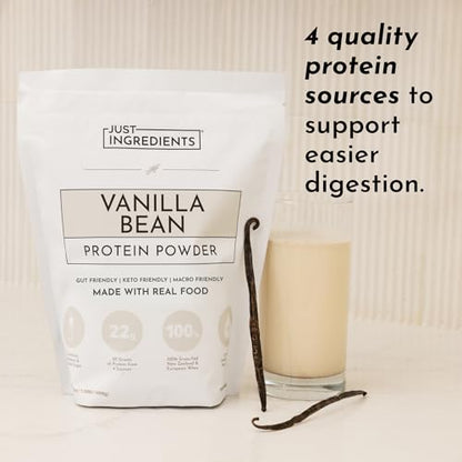 Protein Powder Made with 100% Grass Fed, Non Denatured Whey | Four Different Protein Sources from Organic Whole Food Ingredients | 15 Servings | 22g Protein