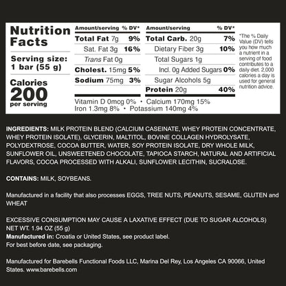 Barebells Protein Bars - Protein Snacks with High Protein - Chocolate Protein Bars