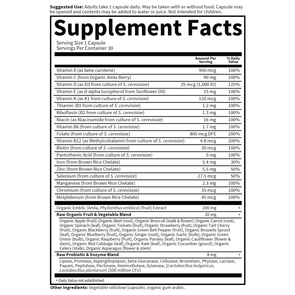 Garden of Life Vitamin Code Raw One Once Daily Multivitamin Capsules