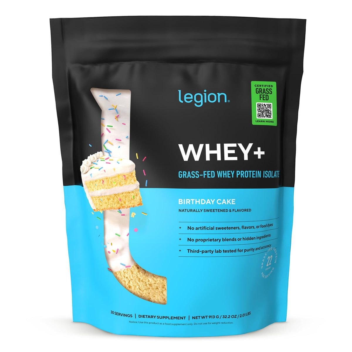 LEGION Whey+ Protein Whey Isolate from Grass Fed Cows