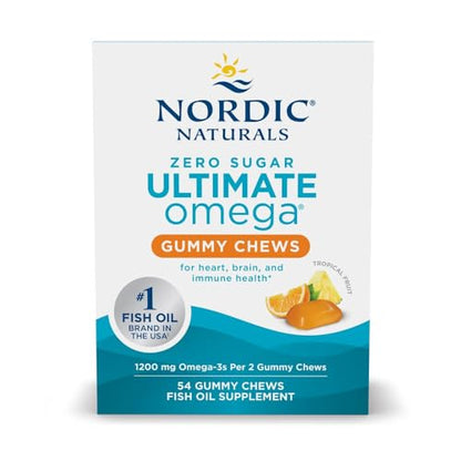Nordic Naturals Zero Sugar Ultimate Omega Gummy Chews - Tropical Fruit - 54 Gummy Chews