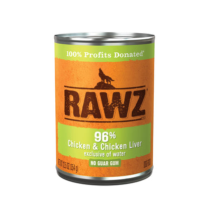 Rawz 96% Meat Canned Wet Food for Dogs 12 Pack/ 12.5 oz. Cans