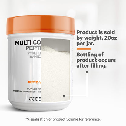 Codeage Multi Collagen Protein Powder Peptides, Hydrolyzed Collagen for Women & Men, Collagen Supplements for Skin Hair Nail Joint, Grass Fed Bone Broth, 2-Month Supply,Type 1,2,3,5 & 10,Non-GMO 20 OZ