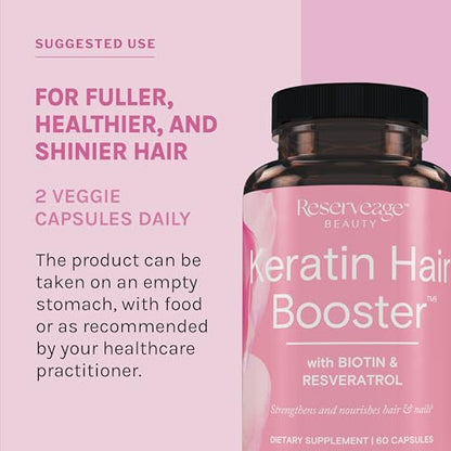 Reserveage, Keratin Hair Booster, Hair and Nails Supplement