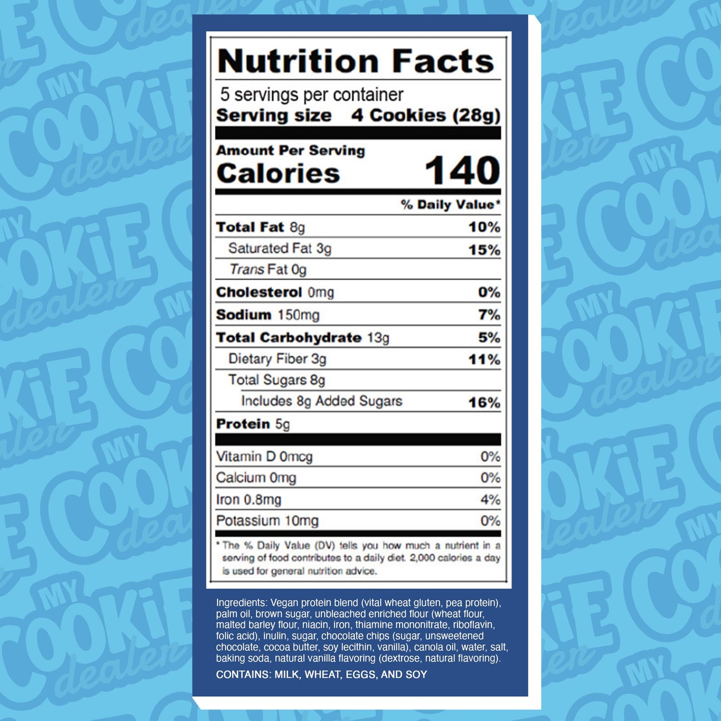 My Cookie Dealer Protein Cookies - 25g Protein per Bag (Made with RAW Nutrition) - Healthy Post Work-Out & Travel Snacks, Vegan