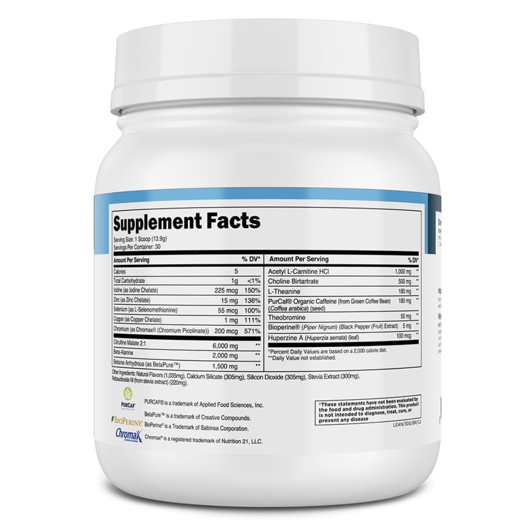 Transparent Labs Lean Pre-Workout - Body Recomposition Pre Workout for Men and Women